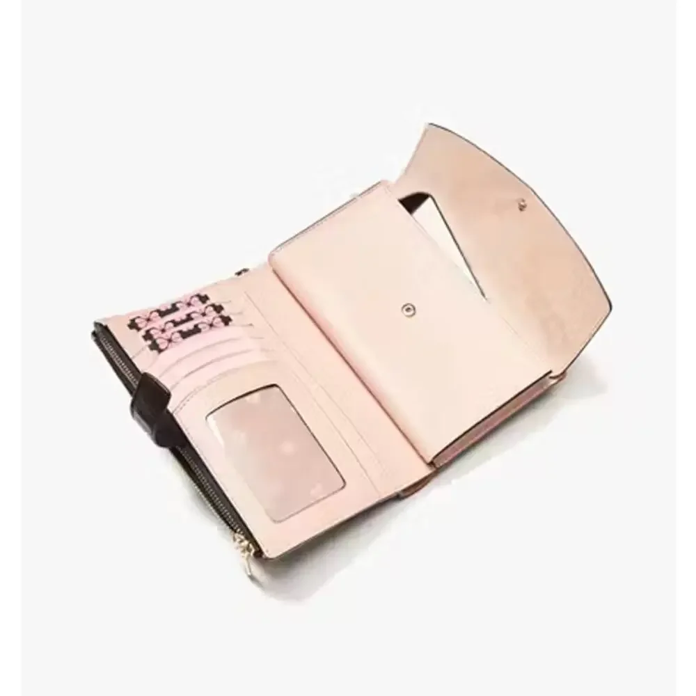 Kate Spade Spencer Phone Wallet Black Wristlet Slim Bifold Saffiano Leather